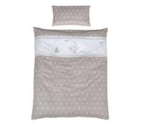 ROBA - Biancheria da letto 2 pezzi, "Indibaer", 100 x 135 cm, 100% cotone, copripiumino e federa con applicazione