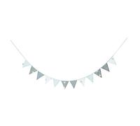 roba Catena con Gagliardetti Little Stars - in Tessuto - 100% cotone - 12 Gagliardetti (2 m) - Lunghezza Totale 3 m - Bandierine - Ottimale per le Feste - Decorazione Cameretta - Bianco e Grigio