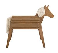 roba Cavallo da Esterno e da Volteggio - Cavallo da Giardino con Criniera e Coda - Ottimale come Regalo di Compleanno e Natale - Legno Massiccio Tek