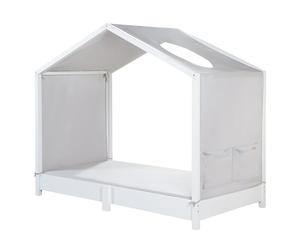 roba Copertura per Letti Montessori 70 x 140 cm - Accessorio Adatto per trasformare Il Letto in Un baldacchino - con 3 Tasche portaoggetti e Finestra sul Tetto - Grigio Chiaro