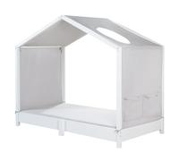 roba Copertura per letti Montessori 70 x 140 cm - Accessorio adatto per trasformare in letto a baldacchino - Incluso: 3 tasche per riporre e finestra sul tetto - Grigio chiaro