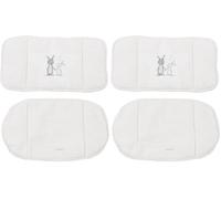 roba Cuscino Riduttore per Sedia e Seggiolone Fox & Bunny - Set 2 Pezzi - Imbottito e Morbido - Misto Cotone e Poliestere - Motivo con Coniglietto e Volpe - Bianco (Confezione da 2)