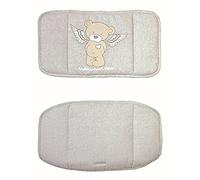 roba Cuscino Riduttore per Sedia e Seggiolone Heartbreaker - Set 2 Pezzi - Imbottito e Morbido - Misto Cotone e Poliestere - Motivo con Orsetto - Grigio