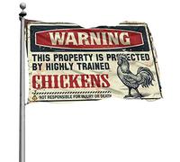 Roba da bar per uomo Caverna Avviso Questa proprietà è protetta da un pollo altamente addestrato. 2 bandiere dormitorio divertente calze a vento all'aperto (60 x 90 cm)