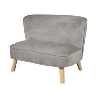 roba Divano per Bambini Lil Sofa - 2 Posti - Piedini in Legno - Tessuto in Velluto - Morbido e Soffice - Arredamento per Bambini - per la Cameretta - dai 18 Mesi - Grigio