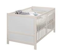 roba Easy Sleep - Lettino per bambini, 70 x 140 cm, con angoli di trasformazione e materasso Safe asleep Roll Air, lettino regolabile in altezza in 3 posizioni, 3 pioli, grigio chiaro