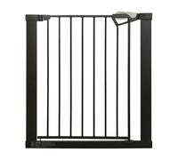roba easySafe+ cancello di sicurezza in metallo per porte e scale - Larghezza regolabile 75-82 cm - Estendibile fino a 110 cm - Certificato TÜV - Blocco visivo & stop 90° - Montaggio senza fori - Nero