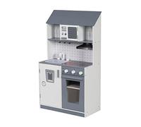 roba Kids Cocina Infantil Lacada, Que Incluye Horno, Fregadero, Grifo, Microondas, Fogones Cucina per Bambini, Colore Bianco/Grigio, única, 480227