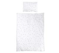ROBA - Biancheria da letto 2 pezzi, "Sternenzauber grau", 100 x 135 cm, 100% cotone, copripiumino e federa