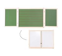 roba Lavagna per Bambini Pieghevole, Magnetica, Foderata, Legno, Bianco/Verde
