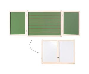 roba Lavagna per Bambini Pieghevole, Magnetica, Foderata, Legno, Bianco/Verde