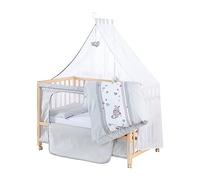 roba Lettino Co-Sleeping Jumbo twins - per Neonati e Bambini - 60 x 120 cm - Biancheria per Lettino Inclusa - 6 Altezze Regolabili - Legno Naturale