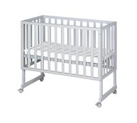 roba Lettino Co-sleeping safe asleep 3 in 1, 45 x 90 cm, Altezza Regolabile, Set Completto con Culla, Inserto, Barriera in Tessuto e Ruote con Freni, Legno Laccato Bianco