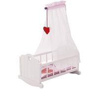 roba Lettino per Bambole "Fienchen", Accessori in Tessuto, Biancheria da Letto e Baldacchino, Legno, Bianco