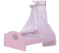 roba Lettino per Bambole "Principessa Sophie", Accessori in Tessuto, Biancheria da Letto e Baldacchino, Rosa