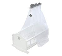 roba Lettino per Bambole "Stella", Accessori in Tessuto, Biancheria da Letto e Baldacchino, Bianco