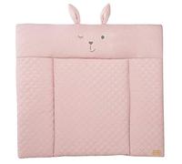 roba Materassino per Fasciatoio roba Style, 85 x 75 cm, con Coniglietto Lily, Morbido e Lavabile, Idrorepellente e Antimacchia, Traspirante, con Bordi Rialzati, Rosa