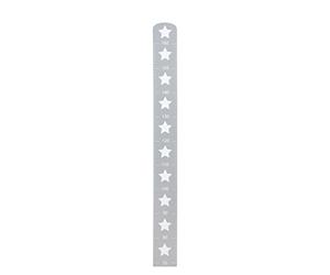 roba Metro da Muro Little Stars - con Motivo a Stella - da Appendere alla Parete - per Cameretta dei Bambini - Lunghezza da 70 cm fino a 160 cm - in Legno Laccato Grigio