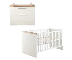 roba Nele' - Set di 2 pezzi, con lettino combinato 70 x 140 cm, fasciatoio largo