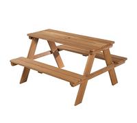 roba Panca con Tavolo per Bambini Picnic - da Esterno - per Giardino - Resistente alle Intemperie - 4 Posti - per Campeggio - Regalo Compleanno, Natale, Pasqua - Legno Massello - Marrone