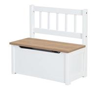 roba Panca per Bambini Woody - Cassapanca per Giocattoli - Freno per il Coperchio Incluso - Mobili per la Cameretta - dai 18 Mesi - Aspetto del Legno/Bianco