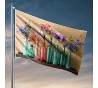 Roba per la tua stanza bottiglie colorate con fiori freschi bandiera decorazione per la stanza da uomo Deck Decor (152 x 244 cm)