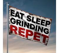 Roba per la tua stanza Mangiare, dormire, macinare: il ciclo di dedizione bandiera decorazione della stanza per uomini Deck Decor (30 x 45 cm)