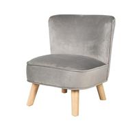 roba Poltrona per Bambini Lil Sofa - Piedini in Legno - Tessuto in Velluto - Morbido e Soffice - Arredamento per Bambini - per la Cameretta - dai 18 Mesi - Grigio