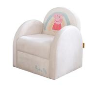 roba Poltrona per Bambini Peppa Pig - con Braccioli - Rivestimento in Velluto - Stampa Peppa Pig - 50 x 44 x 45 cm - dai 18 Mesi - Regalo di Natale, Compleanno, Pasqua - Beige