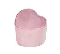 roba Pouf per Bambini a forma di Cuore Lil Sofa - Rivestito in Velluto - con Contenitore - Multifunzione -Arredamento per Bambini - per la Cameretta - dai 18 Mesi - Rosa