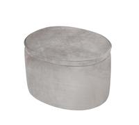 roba Pouf per Bambini a forma Ovale Lil Sofa - Rivestito in Velluto - con Contenitore - Multifunzione -Arredamento per Bambini - per la Cameretta - dai 18 Mesi - Grigio