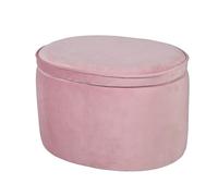 roba Pouf per Bambini a forma Ovale Lil Sofa - Rivestito in Velluto - con Contenitore - Multifunzione -Arredamento per Bambini - per la Cameretta - dai 18 Mesi - Rosa