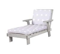 roba Sdraio per Bambini con Cuscini Little Stars - per Esterno, Giardino, Terrazza, all'Aria Aperta - Resistente alle Intemperie - con Portabicchieri - Certificato FSC - Legno Laccato Grigio