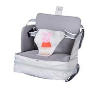 roba Seggiolino Booster Peppa Pig - Sedile gonfiabile con schienali laterali rialzati - Rialzo del sedile mobile per bambini e bambini - Per casa e in viaggio - Grigio/Rosa