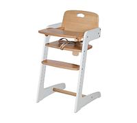 roba Seggiolone Pappa Kid Up - Evolutivo e Multifunzione - con Vassoio Estraibile - Cintura da 3 Punti - da 6 mesi - Legno Massiccio Bicolore