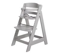 roba Seggiolone Pappa per Bambini Sit Up III - Evolutivo - con Poggiapiedi e Cinghie di Sicurezza Removibili - Altezza Regolabile - Legno Grigio
