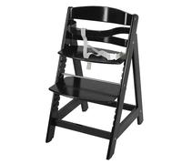roba Seggiolone Pappa per Bambini Sit Up III - Evolutivo - con Poggiapiedi e Cinghie di Sicurezza Removibili - Altezza Regolabile - Legno Nero