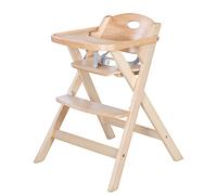 roba Seggiolone per Bambini e Neonati Fold Up Smart - Chiudibile e Poco Ingombrante + Vassoio per Mangiare - con Cinghie Regolabili e Anti-ribaltamento - dalla Nascita ai 6 Mesi - Legno Naturale