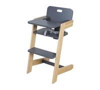 roba Seggiolone per Bambini Nature Up - Seggiolone in Legno di Bambù - Regolabile con Vassoio Rimovibile - Cintura a 3 Punti - Fino a 75 kg - Naturale/Antracite