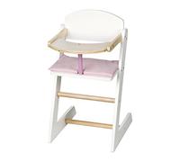 roba Seggiolone per Bambole Scarlett - con Vassoio e Poggiapiedi - Stile Rustico - Ideale come Regalo di Compleanno e Natale - Legno Laccato Bianco