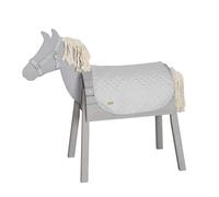 roba set di accessori per cavallo da gioco outdoor roba Style - coperta e cavezza per cavallo da volteggio - accessorio per bambini dai 3 anni - microfibra facile da pulire - grigio