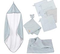 roba Set Regalo Biologico Lil Planet - Asciugamano - Panno da Bagno - Coperta Trapuntata e Panno Morbido con DouDou - Certificato GOTS - 80% Cotone e 20% Poliestere - Azzurro