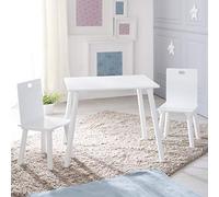 roba Set tavolo, 2 sedie per bambini, In legno laccato, Bianco