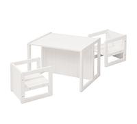 roba Mobili da Bambino, in Stile Rurale, Regolabili in Altezza, Venduti Singolarmente Gruppo seggiolino, Legno, Bianco, Set 3-Teilig