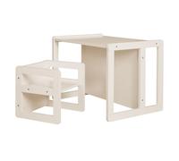 roba Set Sgabello e Tavolo Reversibili 3 in 1 - Regolazione in 3 Altezze di Seduta - Multifunzione - Mobili per Bambini - Facile da Montare e Pulire - Legno Beige/Cashmere