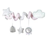 roba Spirale Passeggino Kleine Wolke, in Tessuto, Peluche, Gioco per Bambini, Materiale Morbido e Sostenibile, da Apporre su Carrozzine, Box e Lettini, Rosa