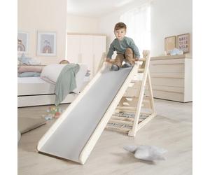 roba Tavola Scivolo in Legno - Accessorio per Triangolo da Arrampicata e Torre Gioco - Utilizzabile su Entrambi i Lati come Scivolo e Elemento da Arrampicata - Da Appendere alla Struttura - Da 24 Mesi