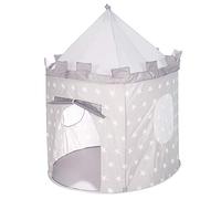 roba Tenda da Gioco - Little Stars - Casetta da Gioco in Tessuto - 105 x 135 cm - Telaio con Barre in Fibra di Vetro - Borsa Inclusa - Grigio