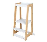 roba Torre di Apprendimento in Legno - Bicolore - Sgabello Sicuro per Bambini - Ideale come Aiutante in Cucina - Supporta fino a 80 kg - Bambù Certificato FSC®