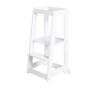 roba Torre di Apprendimento - Sgabello Sicuro per Bambini - Ideale come Aiuto in Cucina - Capacità di Carico fino a 80 kg - Legno Certificato FSC® - Bianco